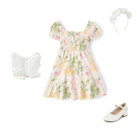 The Children's Place Tropical Smocked Tiered Dress size 4T NEW - Picture 12 of 13